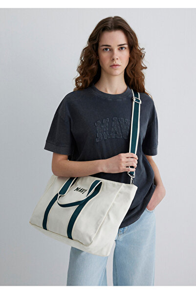 Mavi Geantă de umăr cu logo alb imprimat - 1912121-34523