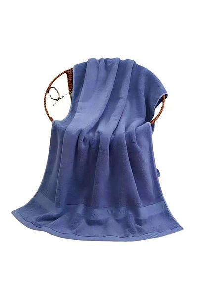 Generic Large Pure Cotton Bath Towel Navy Blue 70X140cm