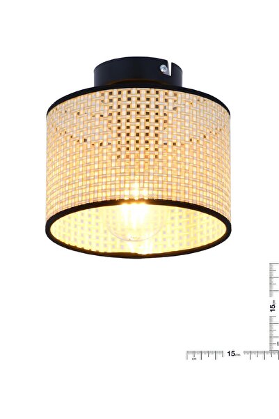 burenze Modern Tavana Sıfır Rattan Iskandinav Doğal Hazeran Hasır Tekli Avize Boheme Tasarım Hol Antre Avize