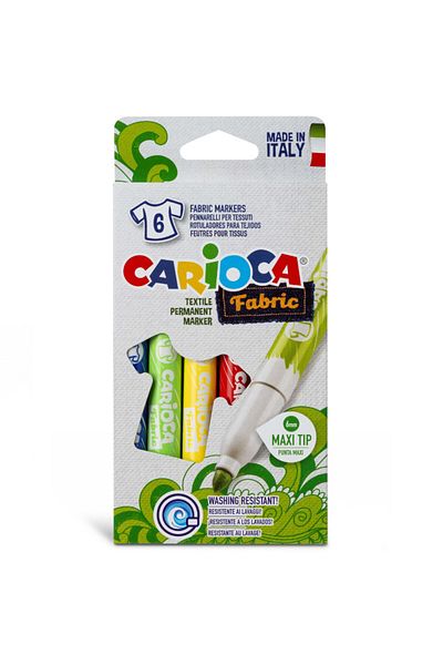 CARIOCA Fabric Textile Fabric Painting Pen Jumbo Maxi 6 Colors (40956)