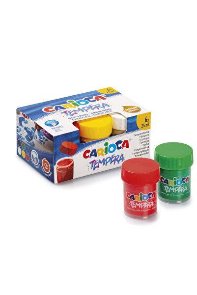 CARIOCA Süper Yıkanabilir Parmak Boyası 25 ml 6'lı (SULU BOYA OLARAKTA KULLANILABİLİR)