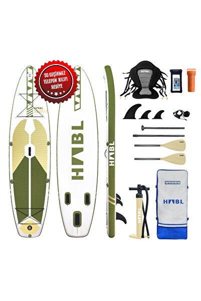 habl Şişme Sup Board/ Stand Up Paddle Board 81*320*15cm Full Set Yeşil & Beyaz