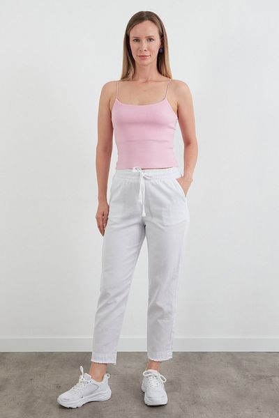 Fulla Moda Pantaloni cu talie înaltă cu talie elastică
