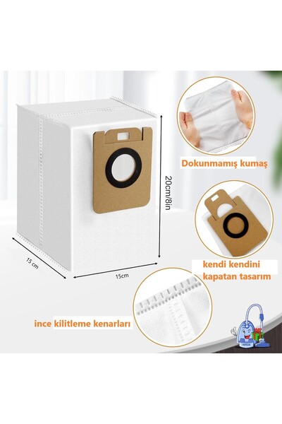 Robotcum Σακούλα σκόνης συμβατή με ρομπότ Dreame D10 Plus, D9 Plus, L10 Plus – Σετ 2 τεμαχίων, υψηλής χωρητικότητας