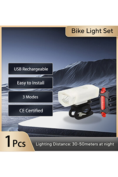 Choice مجموعة مصابيح الدراجة القابلة لإعادة الشحن عبر USB، ضوء أمامي مع ضوء خلفي، سهلة التركيب، 3 أوضاع للدراجة