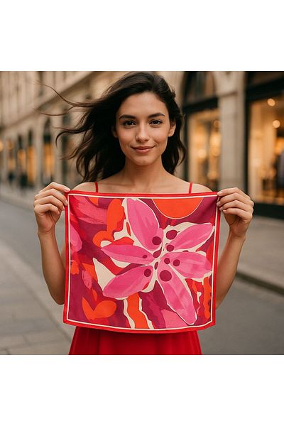 Axesoire 15317 Bandana rosie cu modele florale