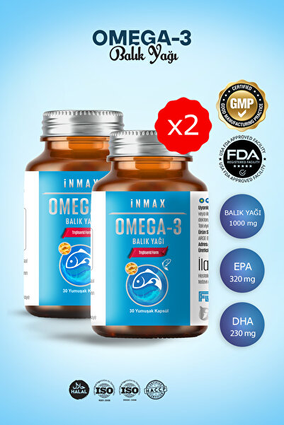 inMAX Omega-3 Dha - Epa 1000mg Form (2'Lİ KUTU) (İZLANDA) Soğuk Su Balık Yağı...