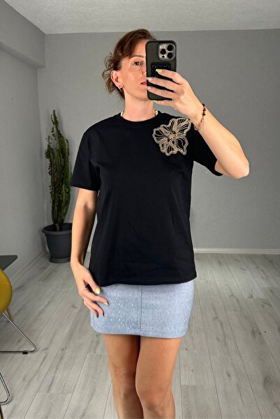 lady special Silk Embroidery Detailed T-Shirt