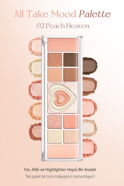 PERIPERA Peripera All Take Mood Like Palette 02 Peach Heaven - Eye Shadow Palette