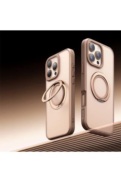 Mcdodo Iphone 16 Pro Uyumlu   Halka standlı Magsafe Titanyum Kapak