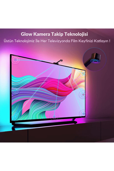 neeko Glow T1 TV Senkronize Ambiyans Akıllı LED | Sese Duyarlı, Telefon ve Kumanda Kontrollü 50 - 55 İNCH