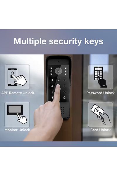 AREB Smart Video Doorphone Kit 10-inch Touchscreen WiFi Ethernet, Fingerprint PIN Access RFID Unlock