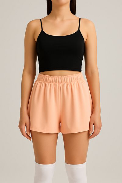 MODA - Peach Nude Color Women's Slim Fit Sweet Tennis Shorts Skirt Suitable for Sea and Pool Fabric