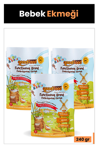 Good Food Keçi Sütlü, Keçiboynuzlu Vitamin Ve Mineralli Bebek Ekmeği 80 gr - Bebek Ve Çocuklara Özel 3'lü