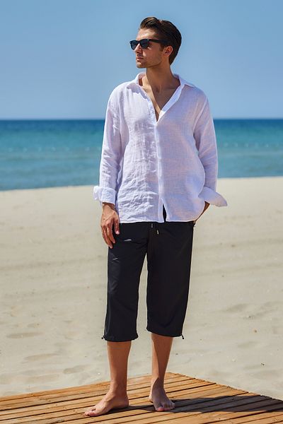 Remsa Mayo Ανδρικό μαγιό Remsa Blue Sea Long Capri RKS-01 Μαύρο