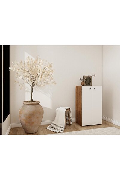 Masif Market 2 Kapaklı Çok Amaçlı Amalfi Beyaz Dolap