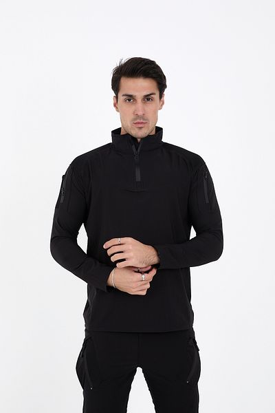 Camp Scoutland Мъжки тактически суитшърт Camp137 Outdoor Tactical, водоотблъскващ, черен