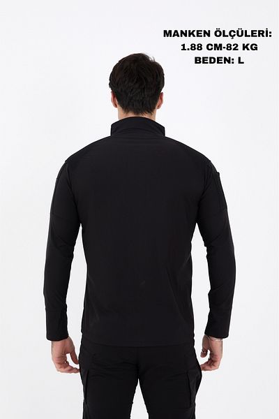 Camp Scoutland Мъжки тактически суитшърт Camp137 Outdoor Tactical, водоотблъскващ, черен
