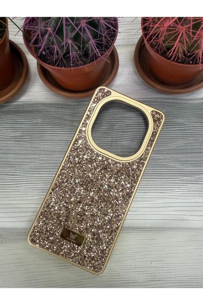 my butterfly Xiaomi Redmi Note 14 Pro Plus Compatible Glitter Full Stone Silicone Phone Cover (Case) Gold