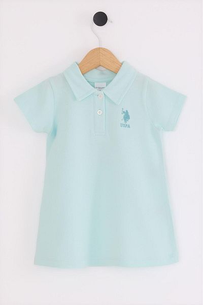 U.S. Polo Assn. Polo collar 100% cotton girl's pique dress