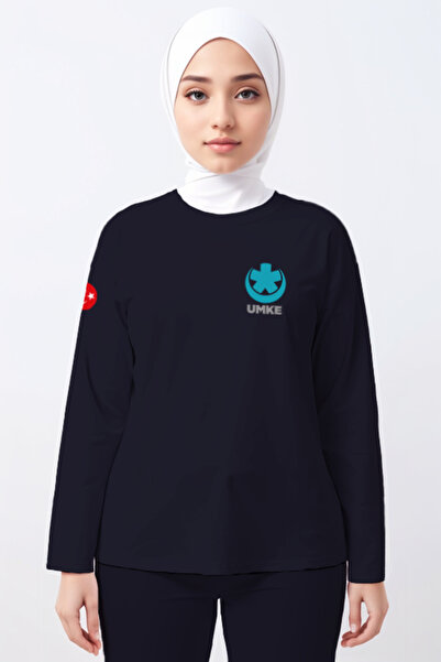 Pratik Medikal Синій UMKE велосипедний комір з довгими рукавами, унісекс