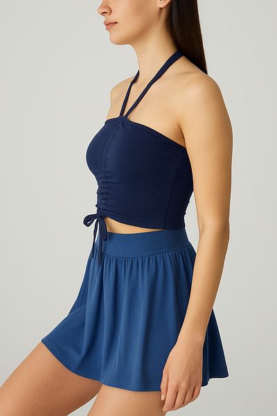 ocke Crop Neck Crop Navy Blue
