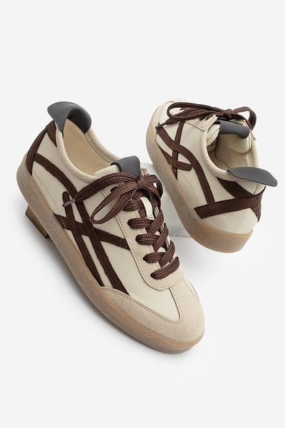 Marjin Women's Sneaker Lace-Up Sports Shoes Alvena Brown