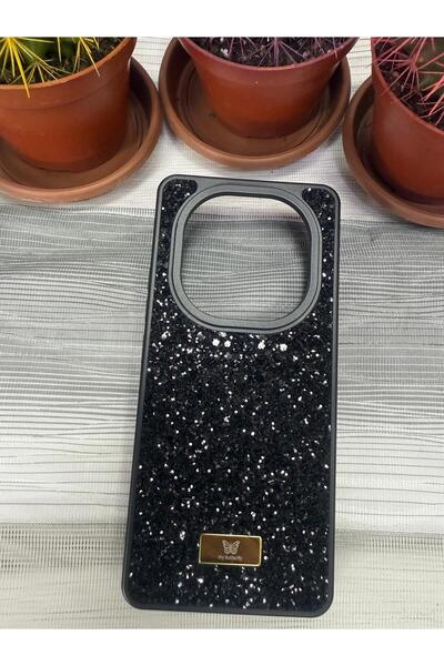 my butterfly Xiaomi Redmi Note 14 Pro 4G Uyumlu Parıltılı Full Taşlı Silikon ...