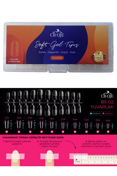 CROJE KALICI OJE Soft Gel Tips - Yuvarlak