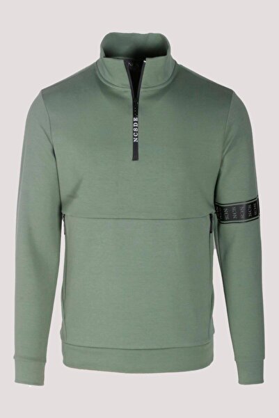 NCS Men's Sweatshirt Zippered Stand Collar Double Face 2 Front Pockets Relax Fit Çağla Sweat NCS JEANS 1651