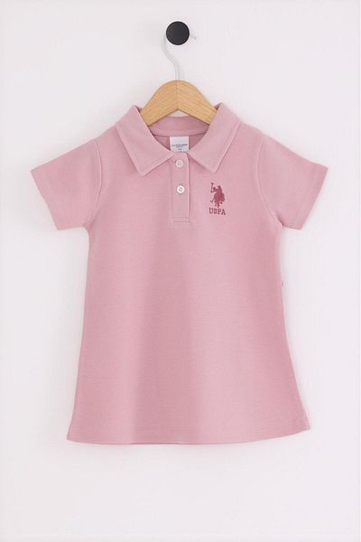 U.S. Polo Assn. Polo collar 100% cotton girl's pique dress