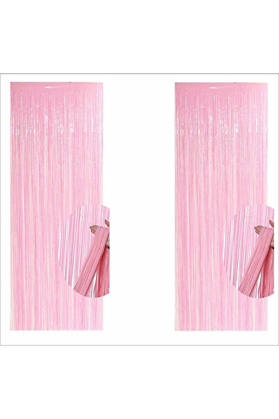 2 ADET PEMBE ARKA FON PERDE