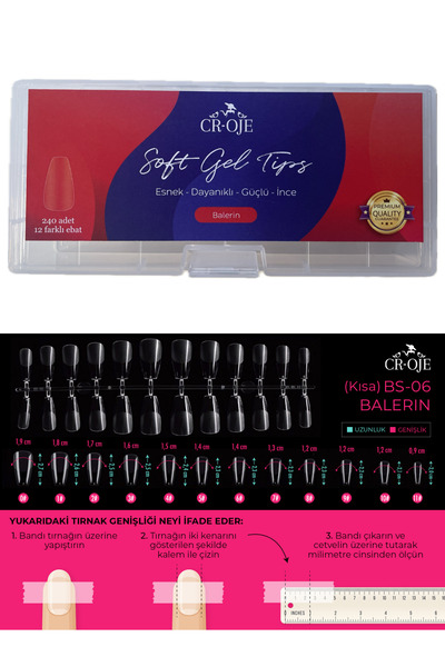 CROJE KALICI OJE Soft Gel Tips - Balerin