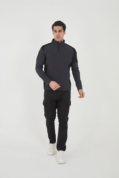 Camp Scoutland Тактически суитшърт Camp138 Outdoor Tactical, водоотблъскващ, мъжки, антрацитно-черен