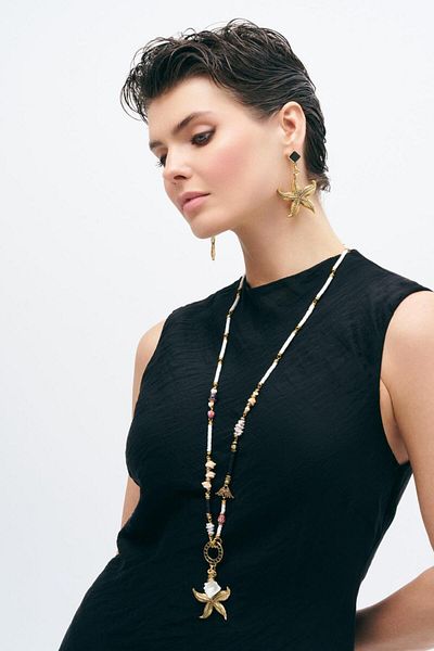 Mon Reve Lagoon Seashell & Star Charm Necklace