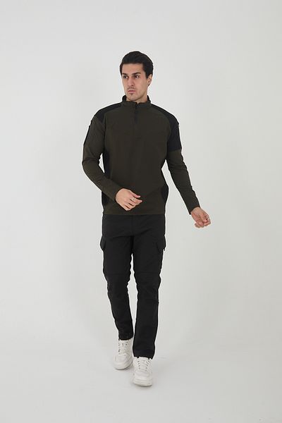 Camp Scoutland Тактически суитшърт Camp138 Outdoor Tactical, водоотблъскващ, мъжки, каки-черен