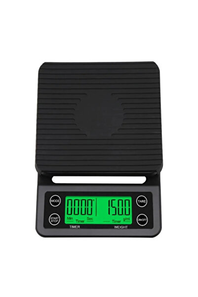 Techmaster 3 Kg Zaman Ayarlı Hassas Kahve Terazisi Tartı 0.1gr Hassasiyet