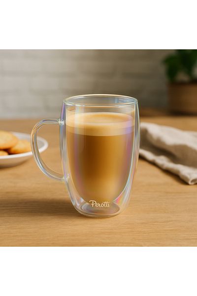 Perotti Colors Double Walled Latte Mug - Transparent - 450 ml