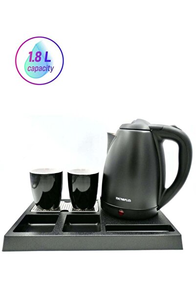 Micro Plus غلاية كهربائية مايكرو بلس سعة 1.8 لتر، طقم فندقي، 1500 واط، مع كوب...