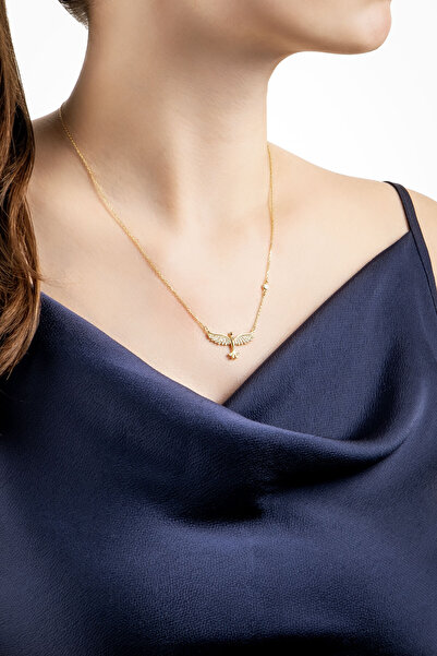 So CHIC... 18 Ayar Sarı Altın Kaplama Gümüş 50 Cm Mikail Meleği Kolye