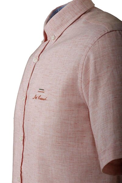 NCS Men's Tile Short Sleeve Summer Shirt Slim Fit Button Lapel Cotton Thin Fabric Jeans 7174 Shirt