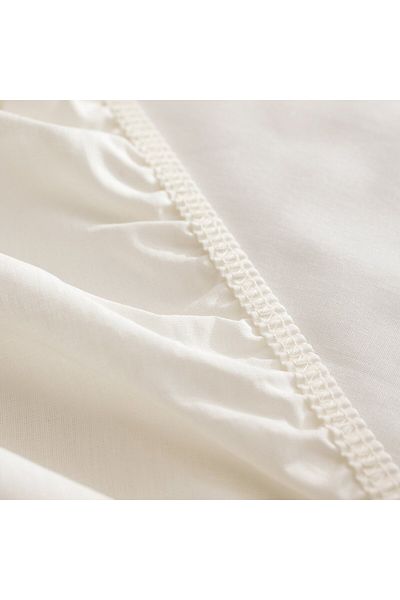 Madame Coco Manon Ranforce Spannbettlaken, 100 % Baumwolle, Kingsize, Ecru