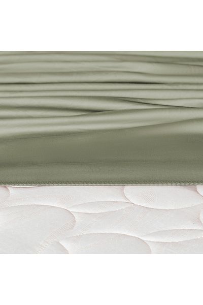 Madame Coco Ciel King Size Plus Elastisches Satin-Bettlaken - Khaki
