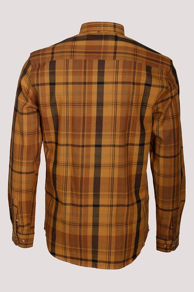NCS Men's Shirt Camel Long Sleeve Plaid Checked Flannel Wool Button-Down Slim Fit Button-Down Collar Shirt Jeans 727