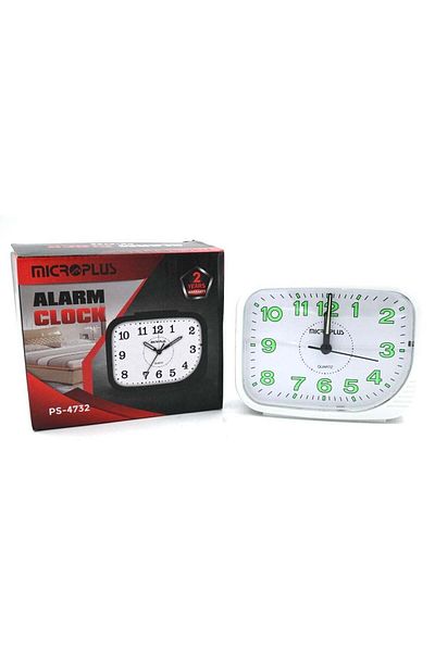 Micro Plus Microplus Analogue Alarm Clock White PS-4732