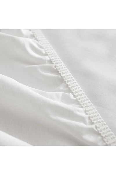 Madame Coco Manon Ranforce Spannbettlaken, King Size Plus, 100 % Baumwolle, Weiß