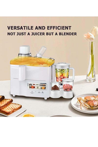 REFURA Juicer Machines, Multifunction 4 In 1 Juicer & Blender Easy To Clean 500W Quiet Motor, Cold P