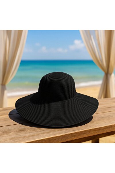 Axesoire 14232 Pălărie neagră de paie lată