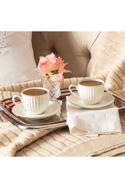 Madame Coco Blanc 2-teiliges Kaffeetassen-Set