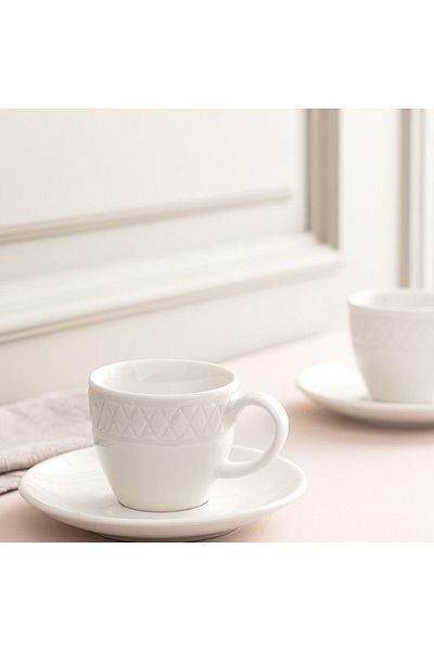 Madame Coco Loris 6er-Set Kaffeetassen - Weiß - 90 ml